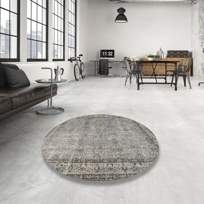 Tapis oriental en laine noir / gris