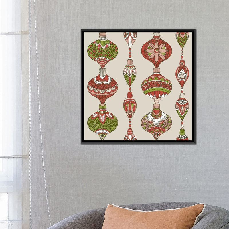 Ornaments IV, impression sur toile tendue, H 26 po x l 26 po x P 1,5 po, Cadre noir