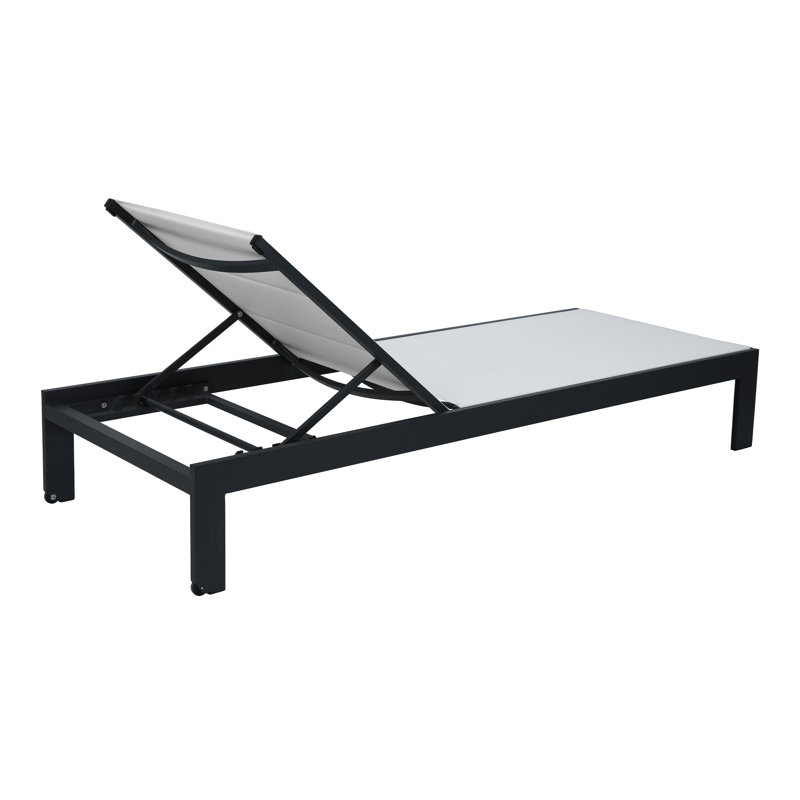 200cm Long Reclining Single Chaise with Cushions, Cream