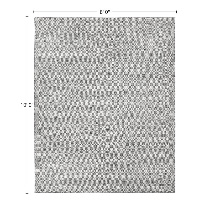 Chatham Geometric Area Rug in Black/White, Rectangle 8' x 10'