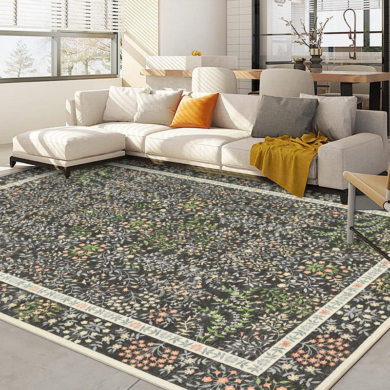 Washable Rugs Area Rugs for Living Room  Modern Abstract Rugs for Bedroom,Dining Room,Low Pile Carpet Non Slip Rubber Backing,Neutral Accent Rug for Nursery Home Office