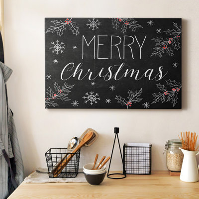 Merry Christmas Chalkboard Premium Gallery Wrapped Canvas - Ready to Hang