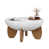 White Round 30" Bowl-Shaped Coffee Table