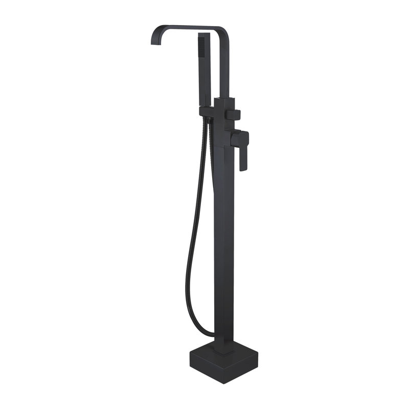 Kebo Floor Tub Spout with Diverter, Matte Black
