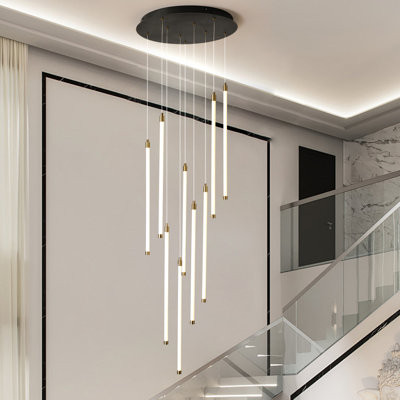Keiri 9 - Light Modern Dimmable LED Staircase Cluster Pendant