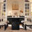 Hernest 84" Rectangular Stone Dining Table with Three-Dimensional Design Solid Wood Blocks Base