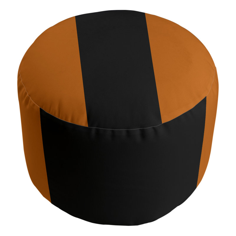 Repose-pieds cubique rond à rayures 20,5", Orange / noir / orange