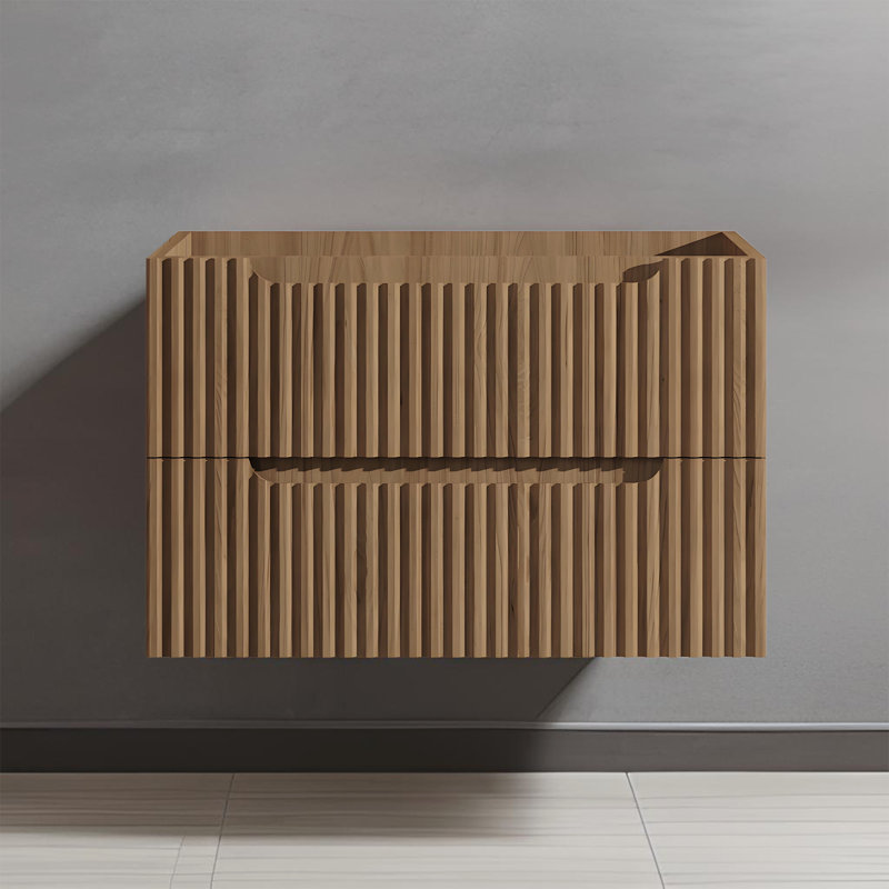 Meuble-lavabo suspendu en noyer du milieu du siècle, 76 cm (30 po), meuble de salle de bain suspendu moderne (meuble seulement)