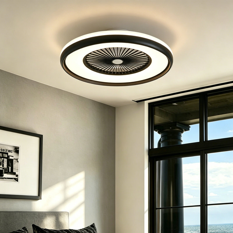 Ventilateur de plafond intérieur à DEL à intensité variable 24 po Makaiyla avec télécommande / commande APP, 6 vitesses, minuterie, moteur à courant continu silencieux