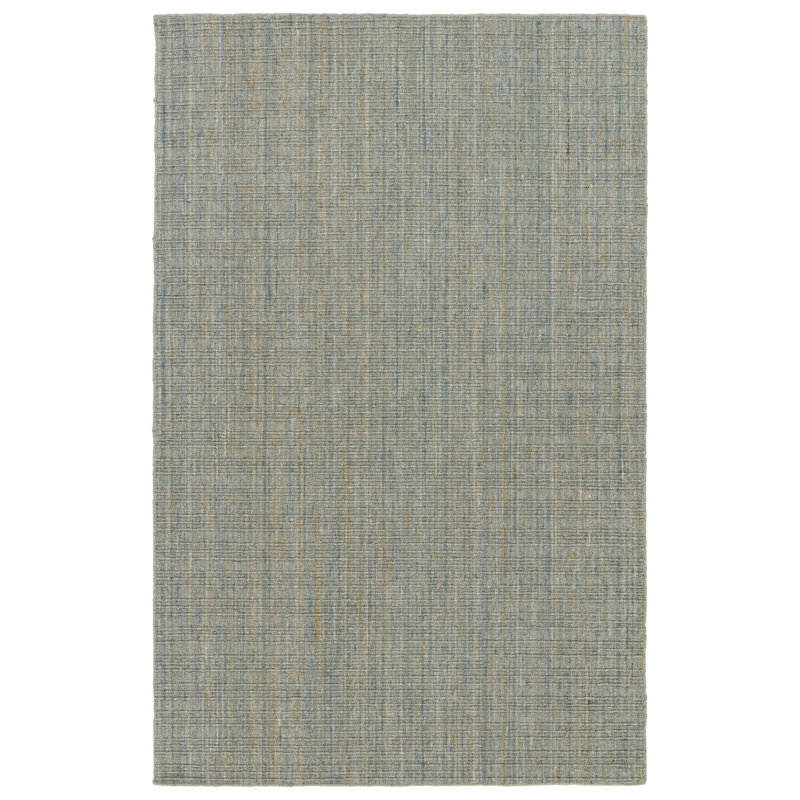 Tapis rayé bleu tissé à la main Lido, Rectangle 8 pi x 10 pi
