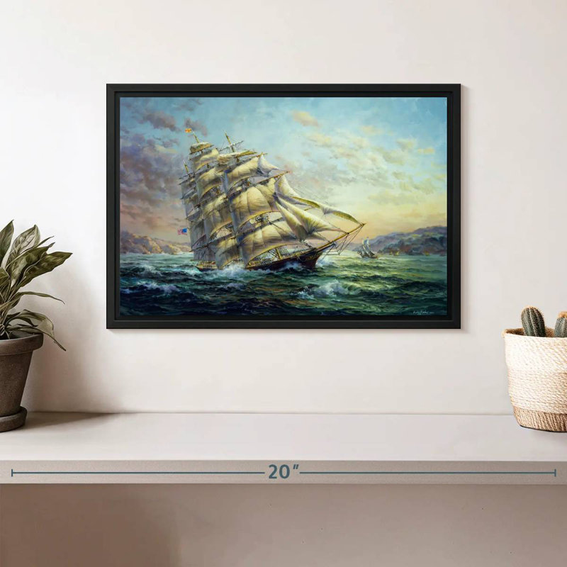 Clipper Ship Surprise, Cadre flottant noir, 13 po x 9 po