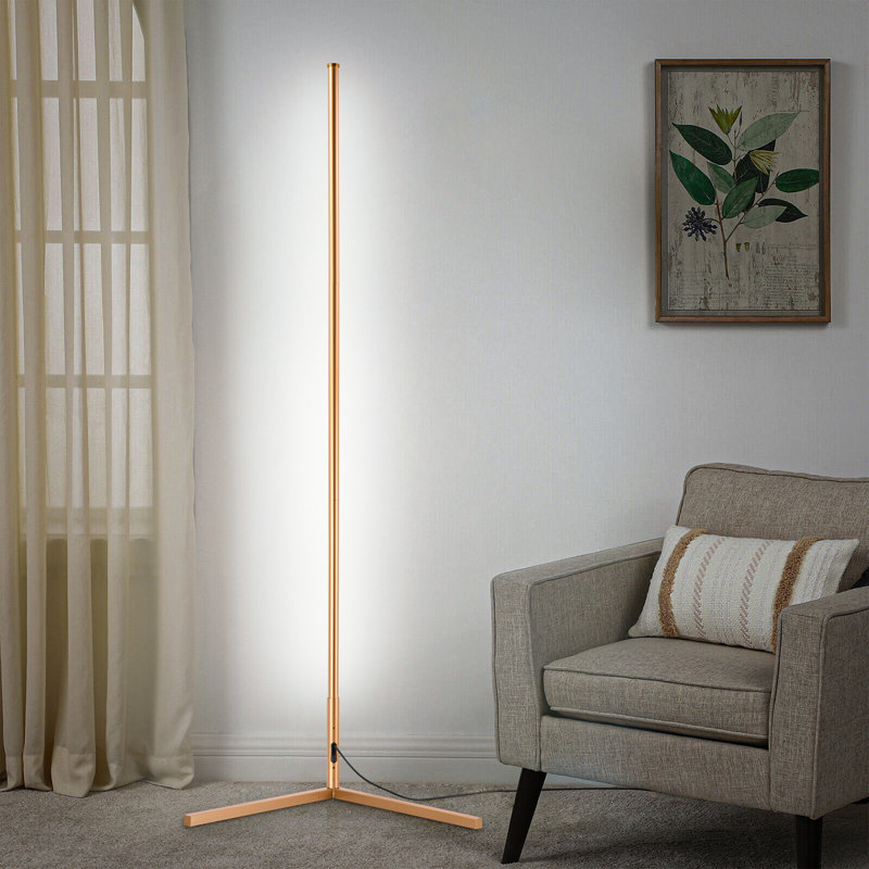 Lampe DEL sur pied 55 po Denada, Or