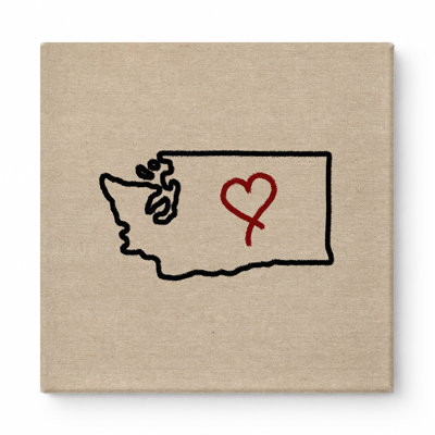 Love Washington State — Square Canvas Wall Art