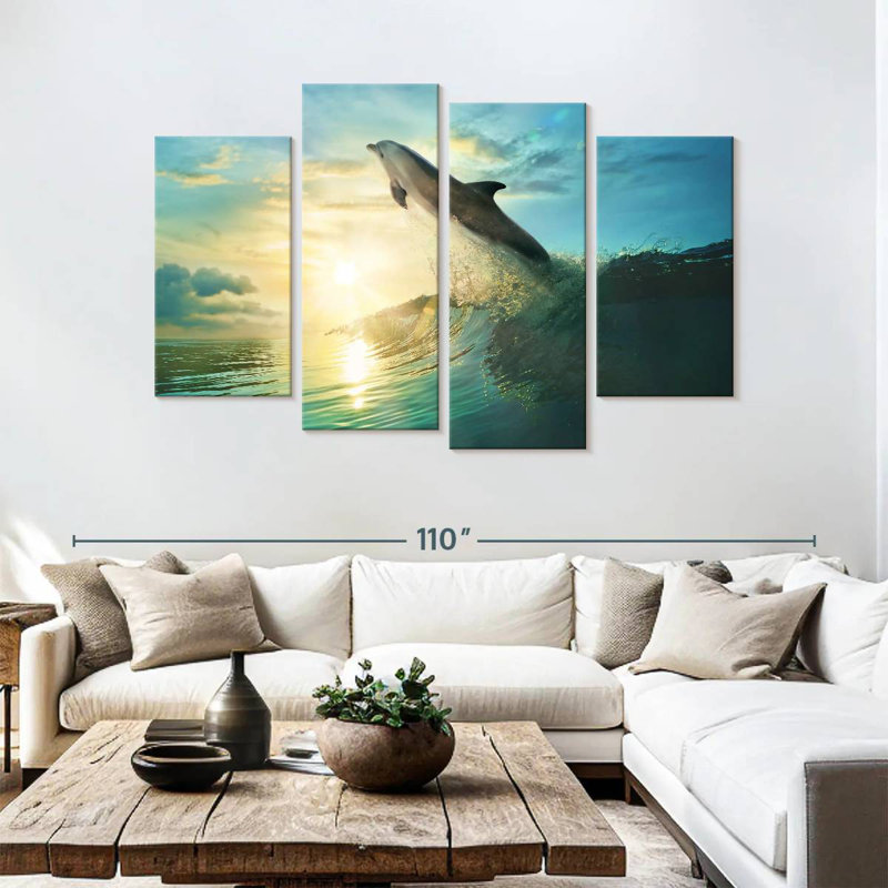 Brampt Sunset Dolphin, 54" H x 84" W