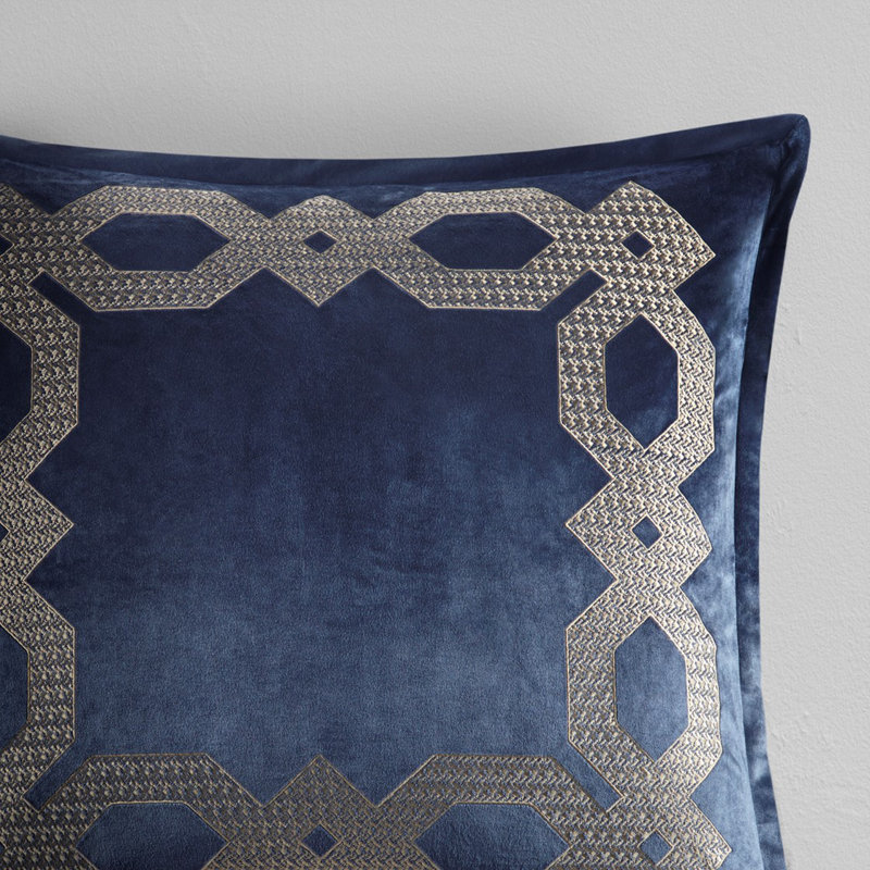 Taie décorative européenne Gracie Mills Mallor, Bleu marine