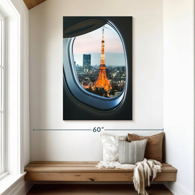 Vue de la fenêtre de la tour Aime Aime, H 48 po x l 32 po