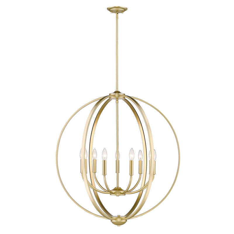 Petitt 9 - Light Dimmable Chandelier, Olympic Gold, No Shade
