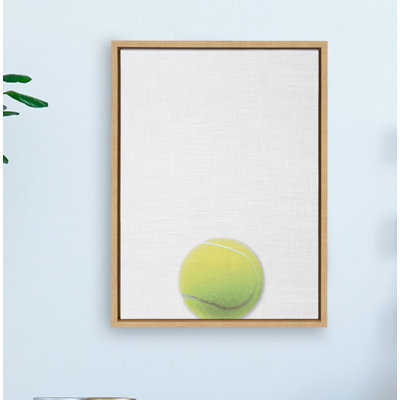 'Tennis Ball Portrait Colour' by Uniek- Floater Frame Photograph Print on Canvas