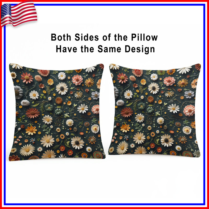 Coussin Floral, 20 x 20 inches