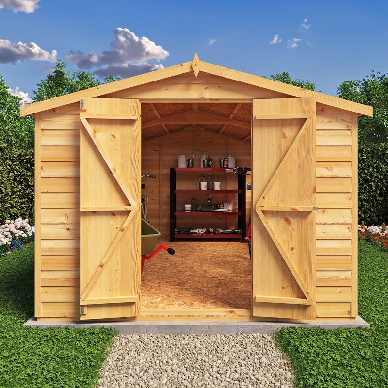 Garden Value 8 Ft. W x 12 Ft. D Overlap Apex Shed, Yes