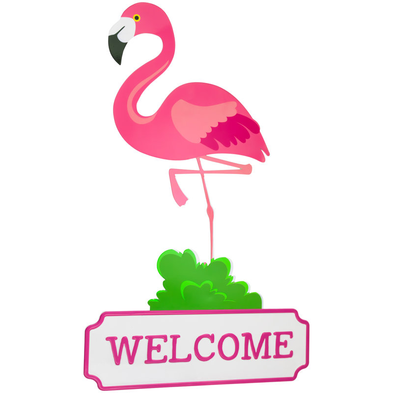 Décoration murale Flamingo Welcome