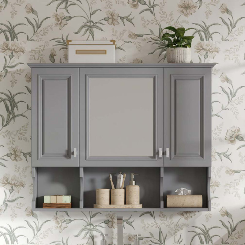 Pharmacie murale de salle de bain 35 po x 28 po, Gris