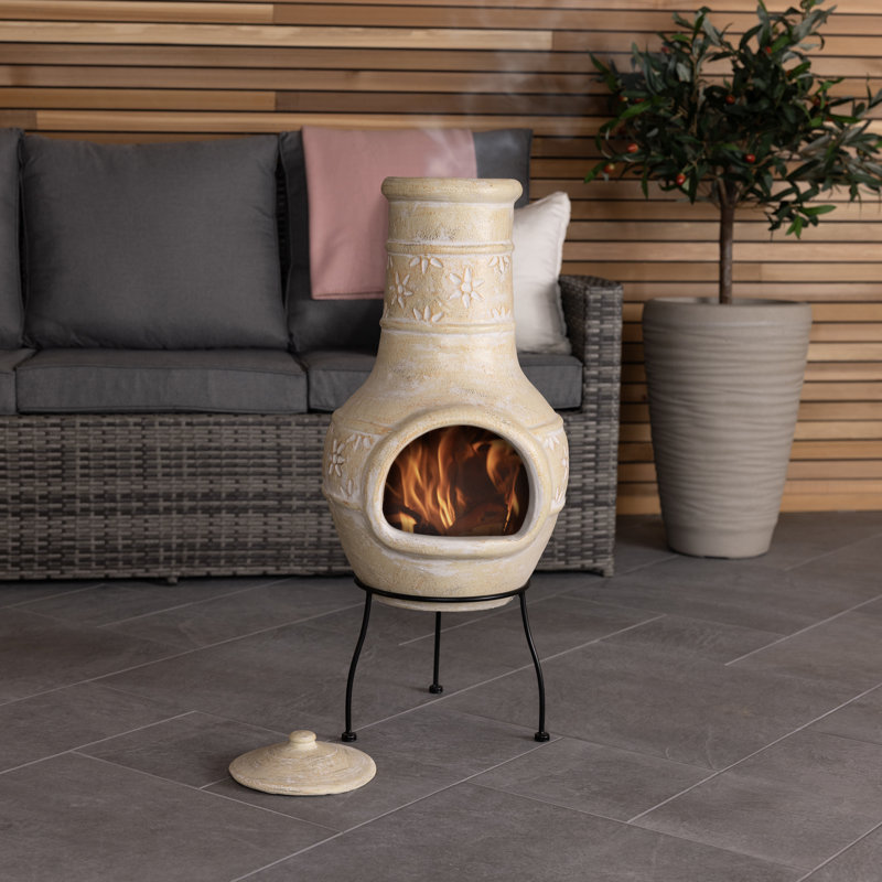 Hourglass Clay Wood Burning Smokeless Chimnea