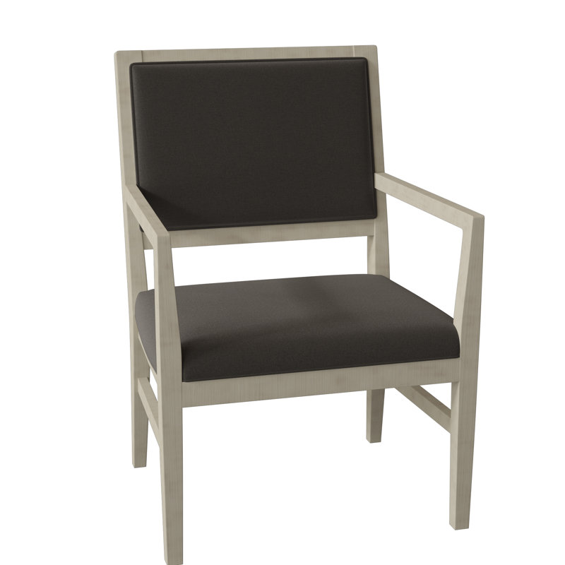 Potter Upholstered King Louis Back Arm Chair, 9953 Mink, Almond Buff