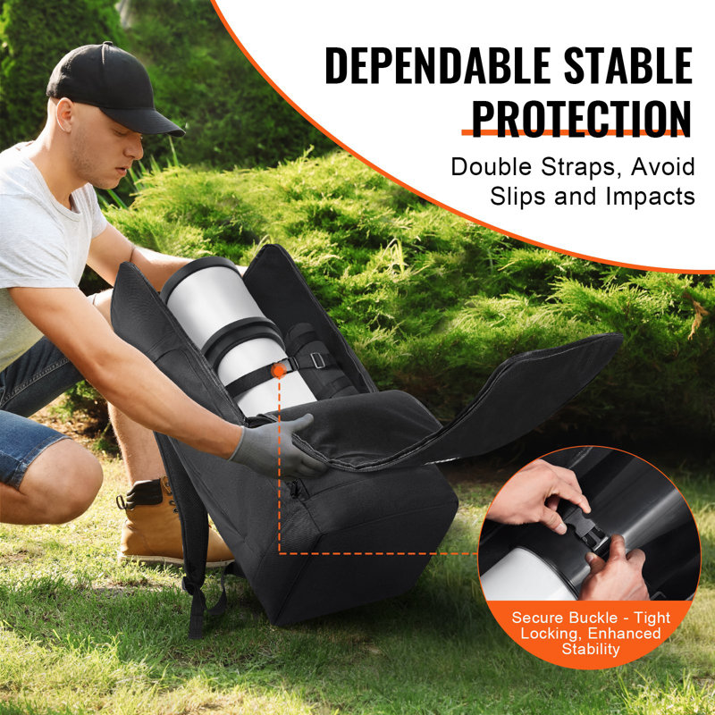 Telescope Case, 29.9", Telescope Storage Backpack With Secure Strap, Pockets And Cozy Shoulder Traps, Shock-Absorbent Telescope Carrying Case For Optical Tube And Tripod, Counterweight Pocket