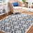Martha Stewart Hand Tufted Wool/Cotton Damask Rug in Blue/Ivory-70935247