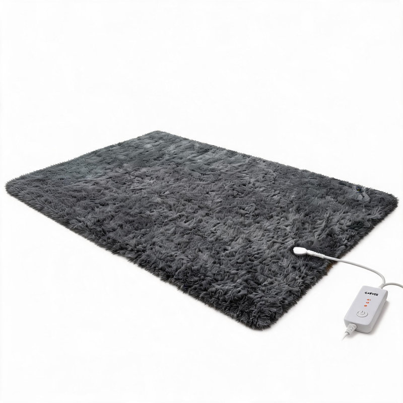Tapis chauffant avec fil chauffant et filaire chauffant électrique 4 x 6 pi 3 niveaux de chaleur, Gris