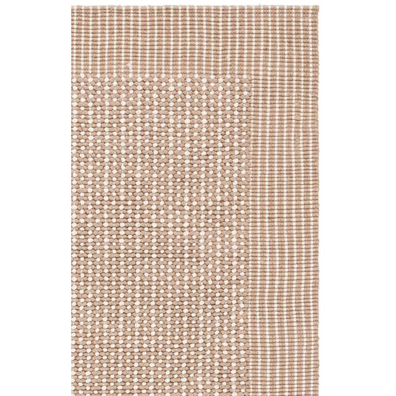 Tapis ivoire / beige tissé à la main erroll Pollux, Carré 6 pi