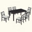 Ensemble de table de salle à manger 7 pièces pour 6 personnes et 1 table de salle à manger rectangulaire en bois pour 6 personnes avec chaises rembourrées pour la salle à manger et la cuisine-730499722-730499720