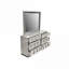 Ensemble de chambre à coucher grand et moderne 5 pièces Bois contemporain gris sable de rivière avec éclairage DEL et amp; Rangement hydraulique | Bois | Lits standard
