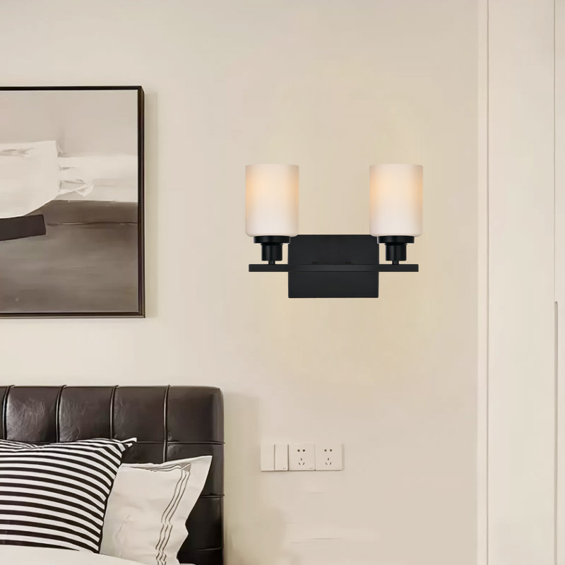 Bathroom Light Fixtures Vanity Light, Modern Bathroom Lights Over Mirror With Milky White Glass Shade, Bathroom Wall Sconces Vanity Lighting Fixtures For Bedroom Hallway