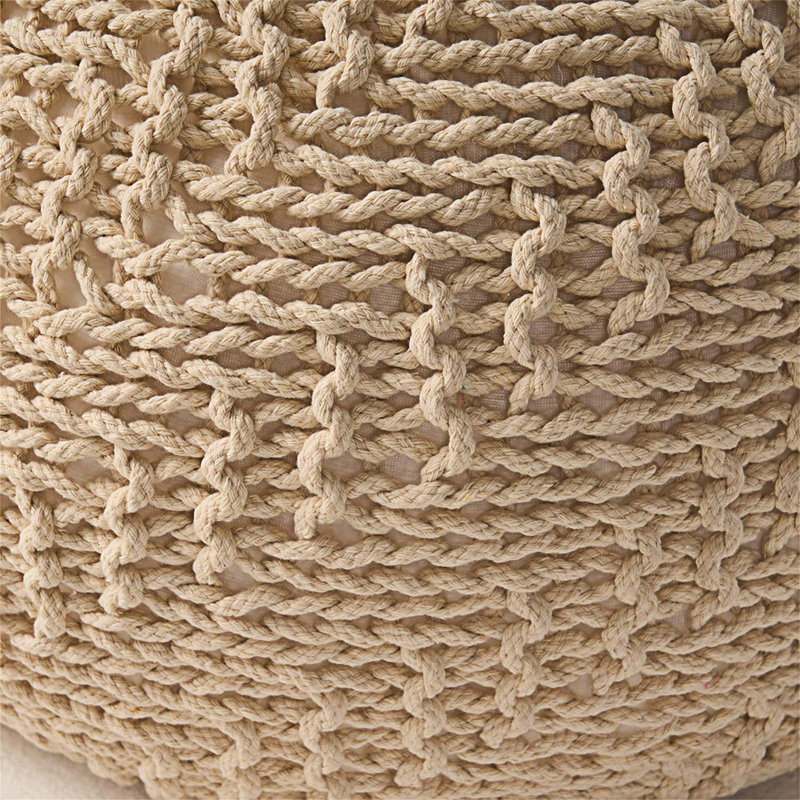 HAZEL POUF, Ivory Cotton
