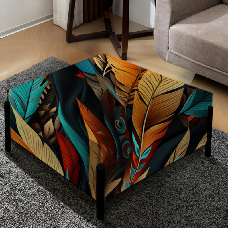 Tribal Tapestry Boho Pattern - Boho Large Square Ottoman