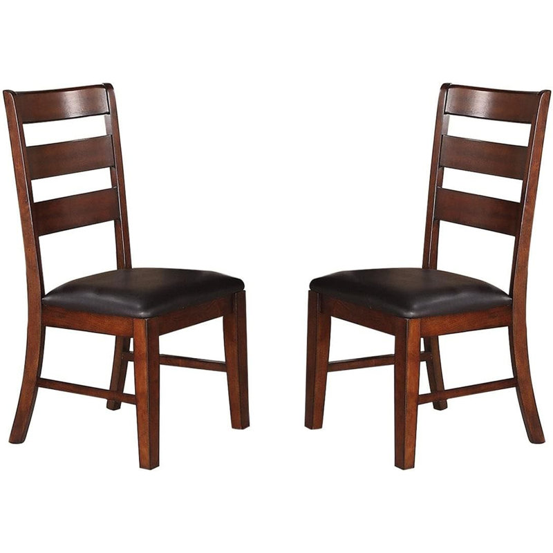 Ensemble de chaises de salle à manger en bois massif à finition noyer antique