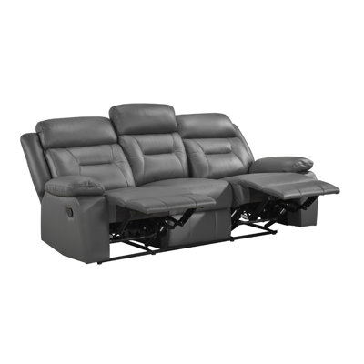 Canapé inclinable électrique Conia, cuir, USB, 87 po