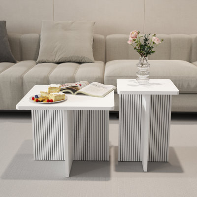 Coffee Tables for Living Room: End Tables Living Room Set of 2 For Modern,Small Coffee Tables for Small Spaces,Nesting Side Tables for Wood