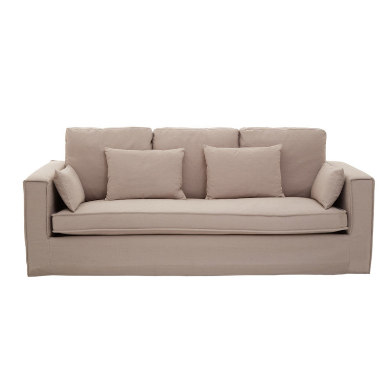 Graceann 3 Seater Linen Blend Sofa, Grey