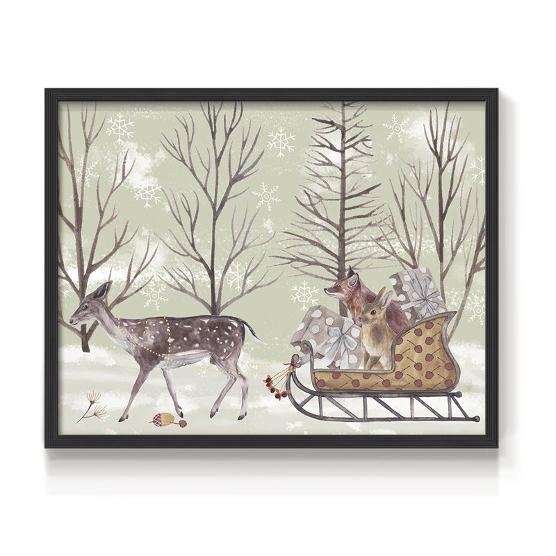 Christmas Time II - Reproduction encadrée - Restickable, H 16 po x l 20 po, Noir, noir, noir, noir