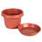 7.5 Inch Small Elite Ornamental Plastic Pot  W/drip Tray Terra Cotta Colored (4 Pack)
