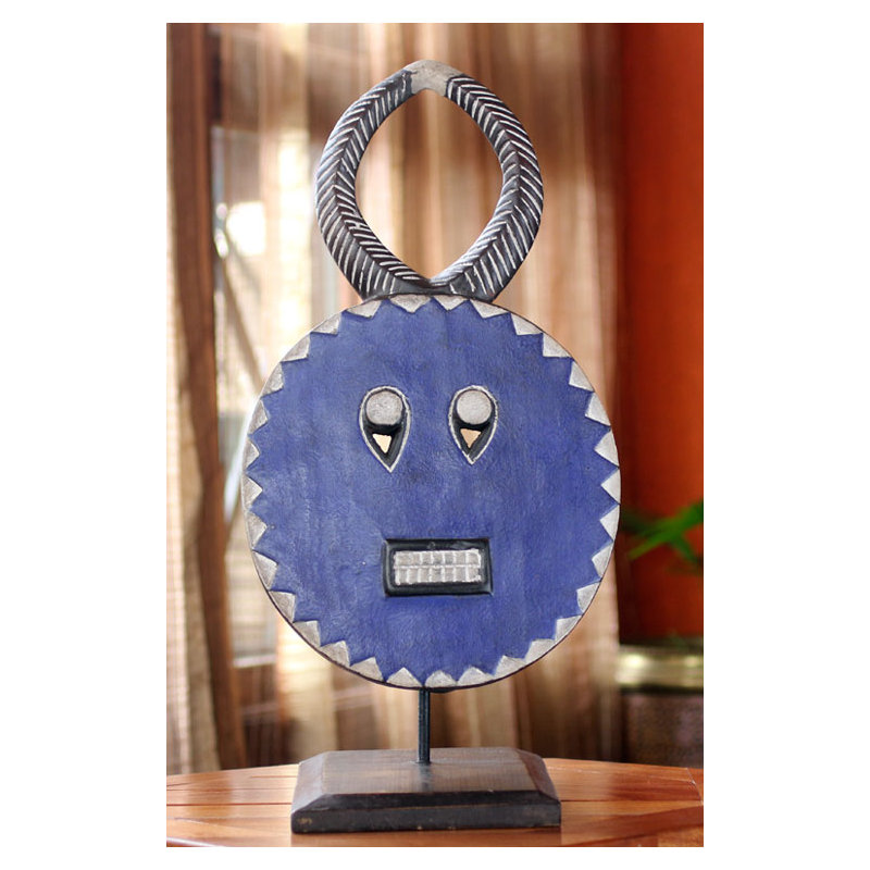 Baule Moon Ivoirian Wood Mask Sculptural