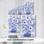 «Blue Brush Flowers I» - Toile tendue avec châssis de qualité supérieure - Prêt à accrocher