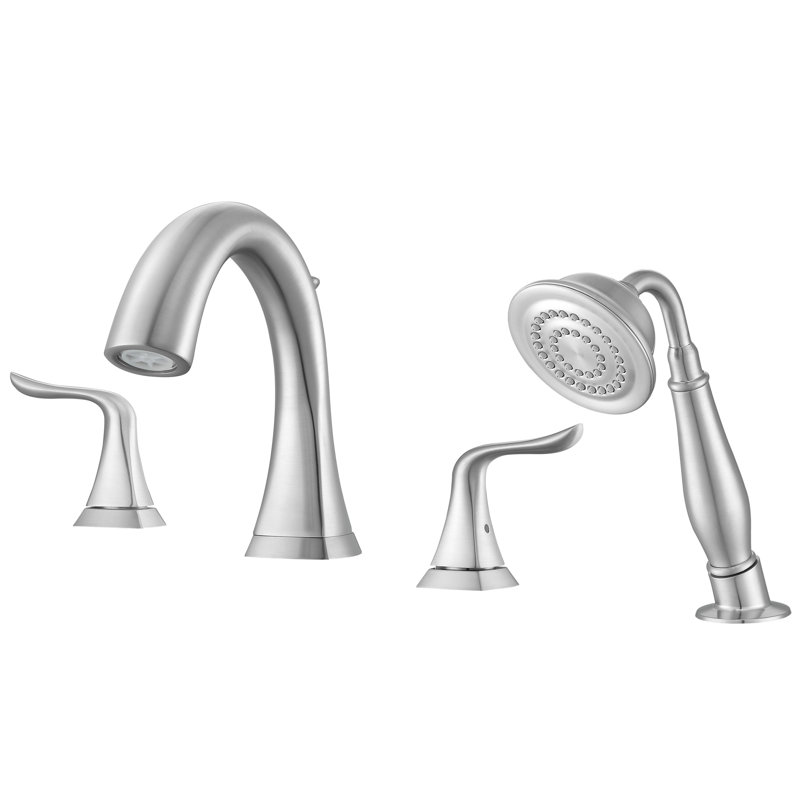 Robinet de baignoire romaine Ancona Scarlett, Nickel brossé