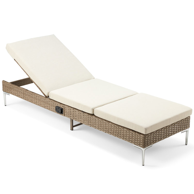 Méridienne longue inclinable avec coussins 78 po Alansen, Beige