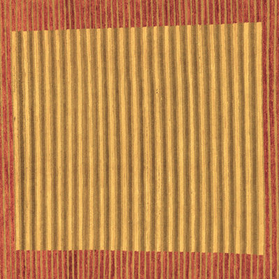 Tapis rayé en laine / polyester tissé à la machine Edgemon - brun / jaune