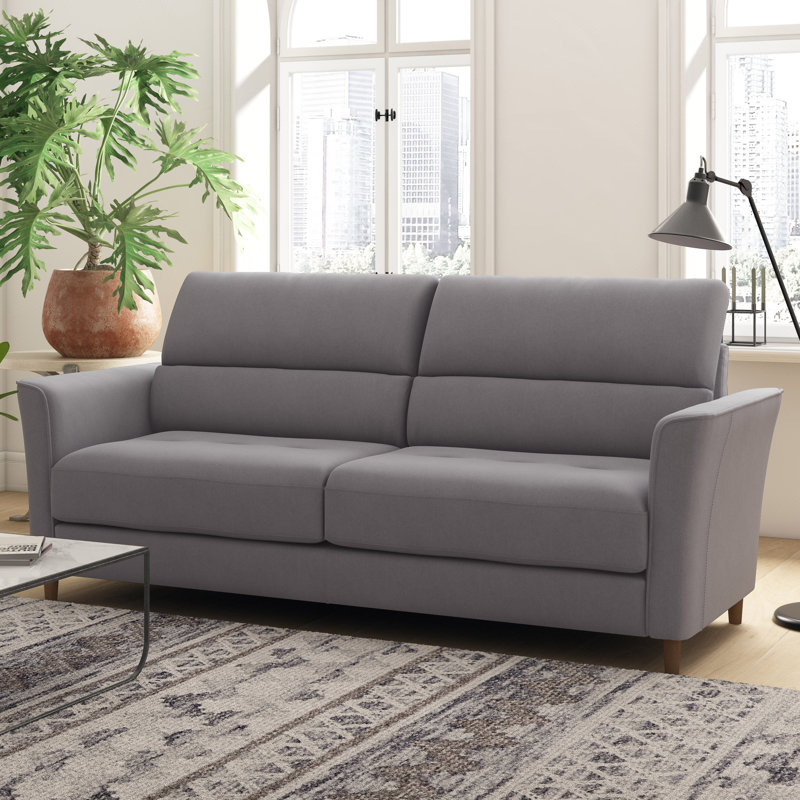 Canapé à accoudoirs évasés 78 ", Polyester gris clair