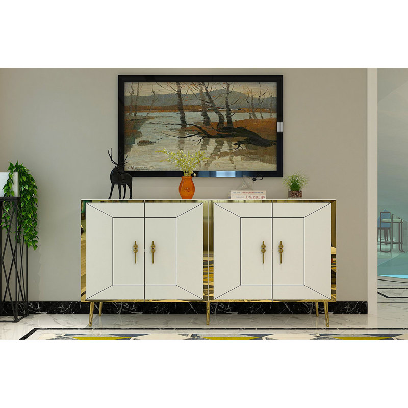 Olivia 150cm Console Table, Cream/Gold